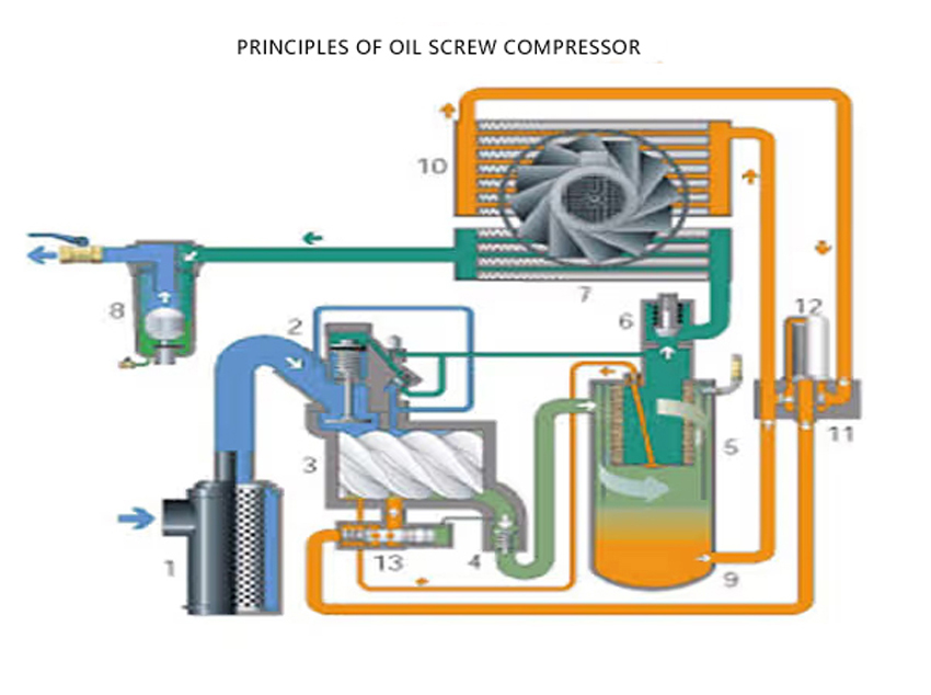 Fixed Frequency Screw Compressor with Air Tank And Air Dryer